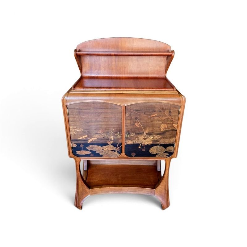 Louis Majorelle Rare Desserte Art Nouveau "Marais Fleuri Aux Libellules"