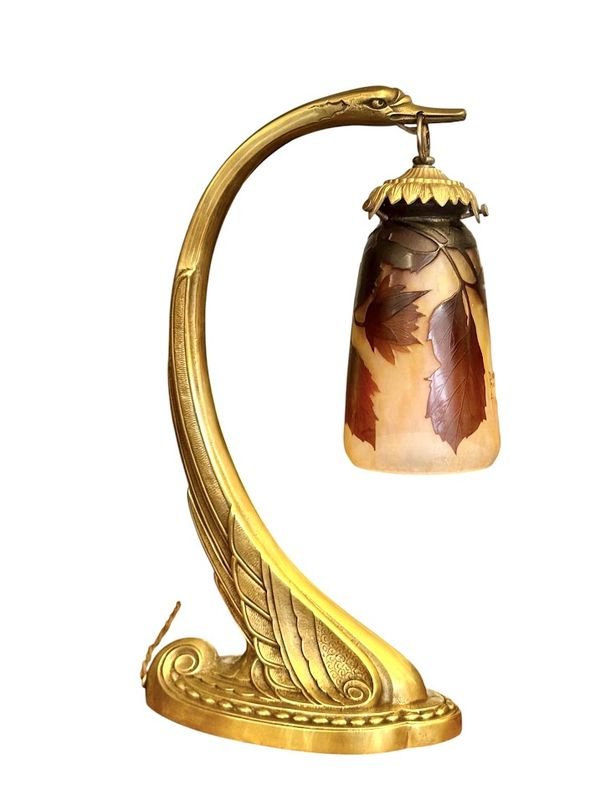 Daum Nancy Art Nouveau "dahlias" Lamp-photo-2