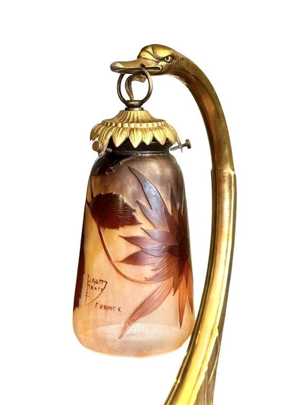 Daum Nancy Art Nouveau "dahlias" Lamp-photo-4