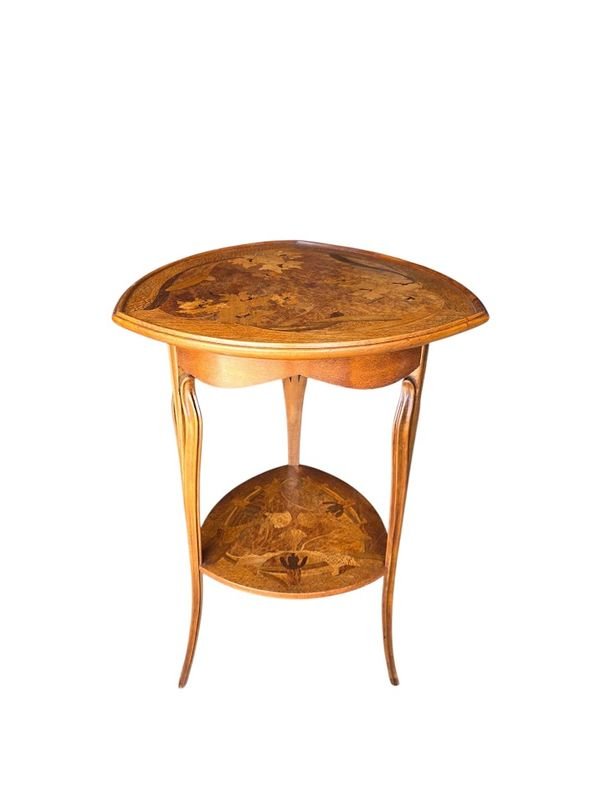 Louis Majorelle Art Nouveau Side Table "orchids"-photo-2