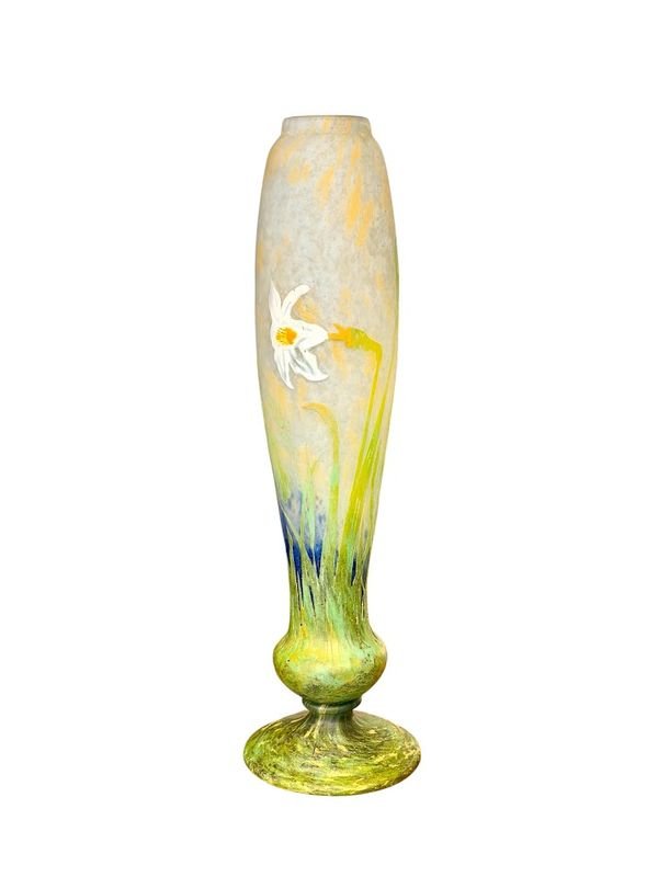 Daum Nancy Vase Art Nouveau "Narcisses"-photo-3