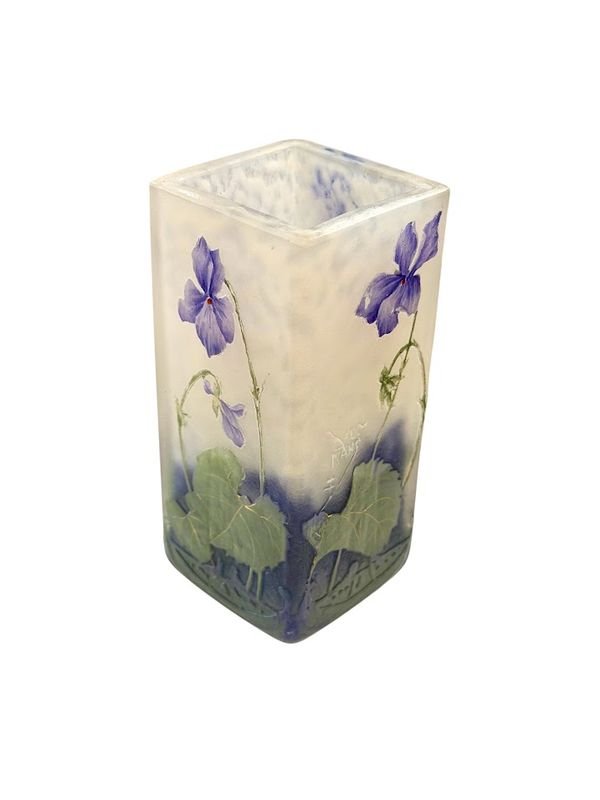 Daum Nancy Vase Art Nouveau "Aux Violettes"-photo-3