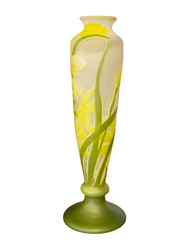 Emile Gallé Vase Art Nouveau "Narcisses"-photo-3