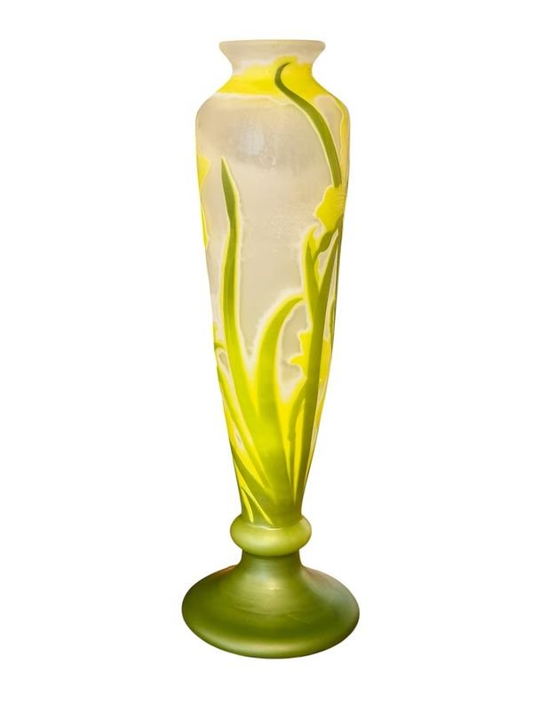 Emile Gallé Vase Art Nouveau "Narcisses"-photo-4