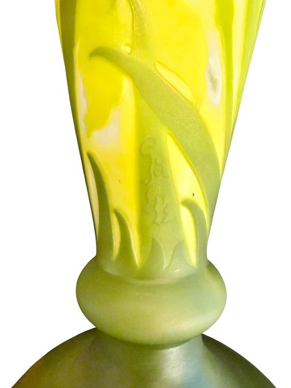 Emile Gallé Vase Art Nouveau "Narcisses"-photo-1