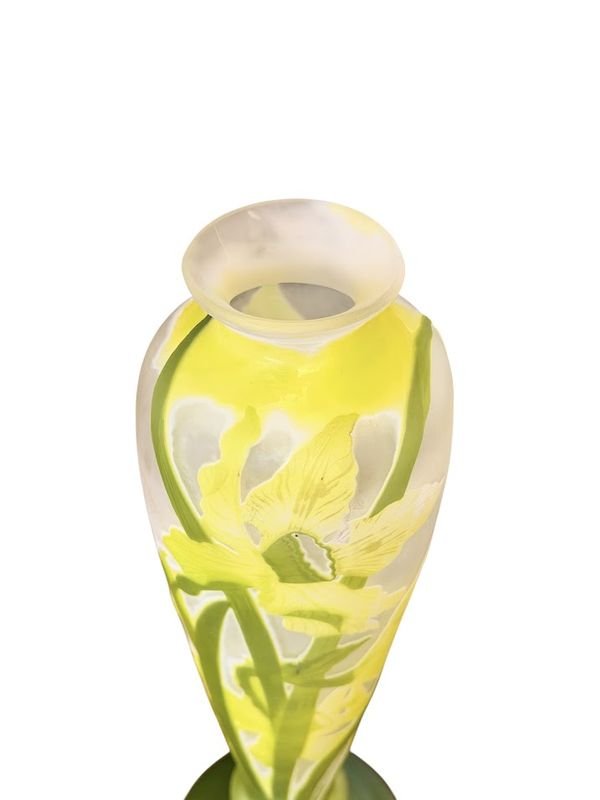 Emile Gallé Vase Art Nouveau "Narcisses"-photo-4