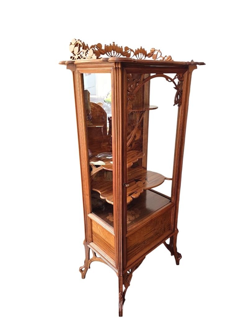 Emile Gallé Art Nouveau Display Case "la Berce Des Près"-photo-2