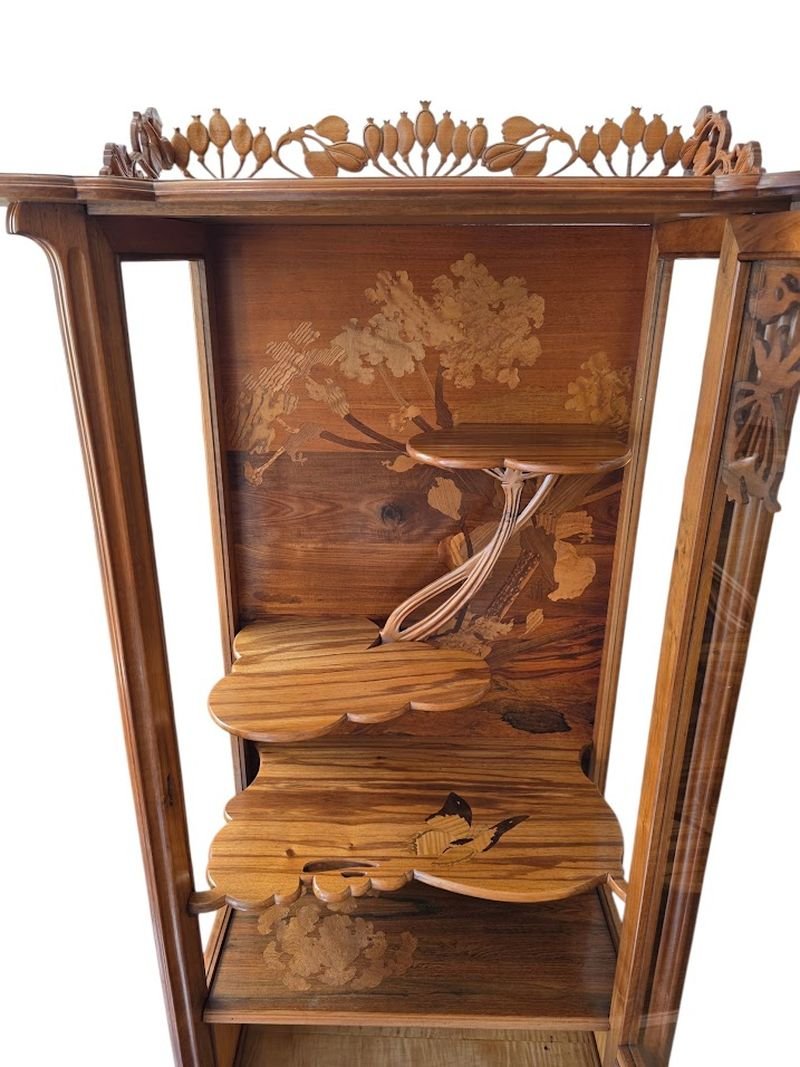 Emile Gallé Art Nouveau Display Case "la Berce Des Près"-photo-4