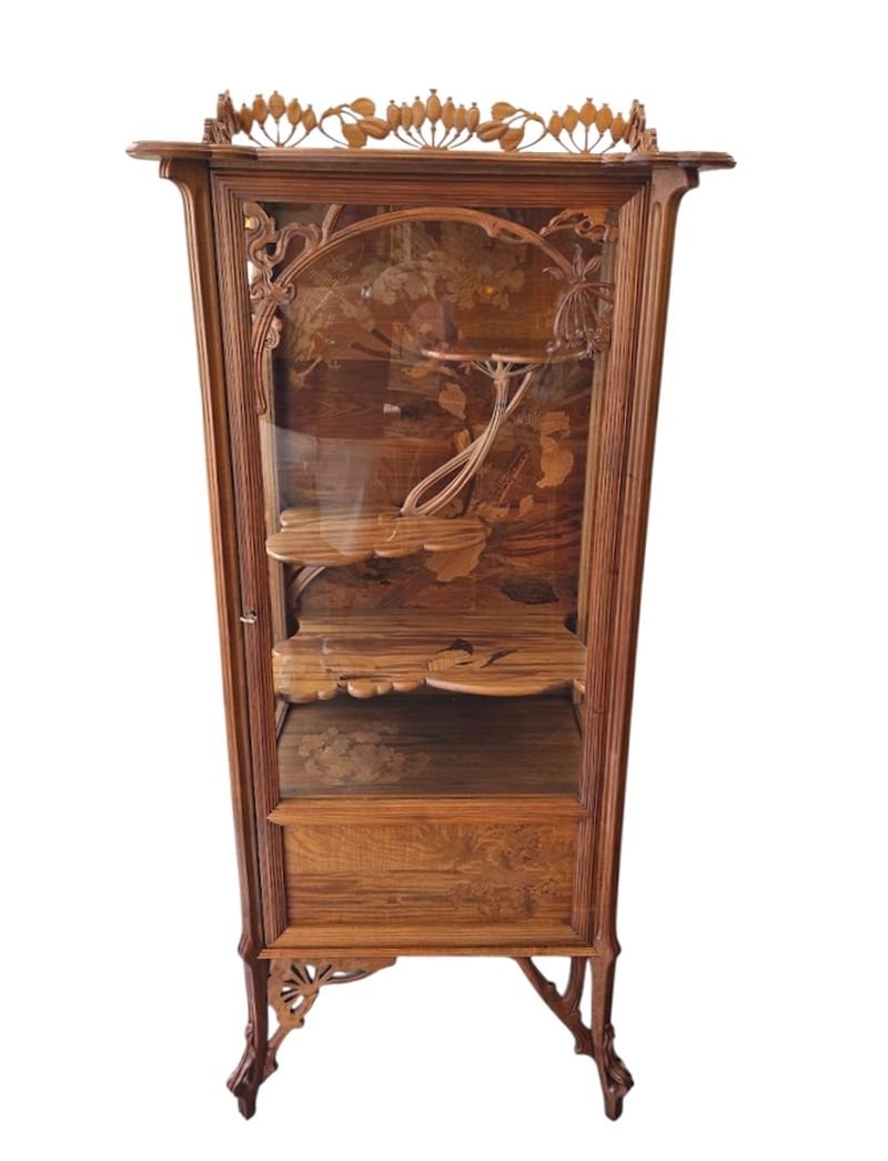Emile Gallé Art Nouveau Display Case "la Berce Des Près"