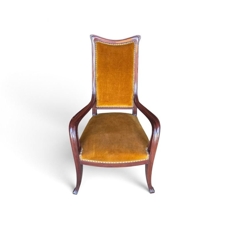 Majorelle Paire De Fauteuils Art Nouveau "Olga"-photo-3