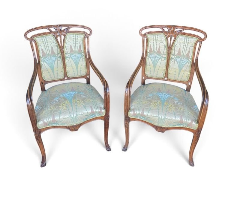 Majorelle Paire De Fauteuils "Lierres"-photo-3