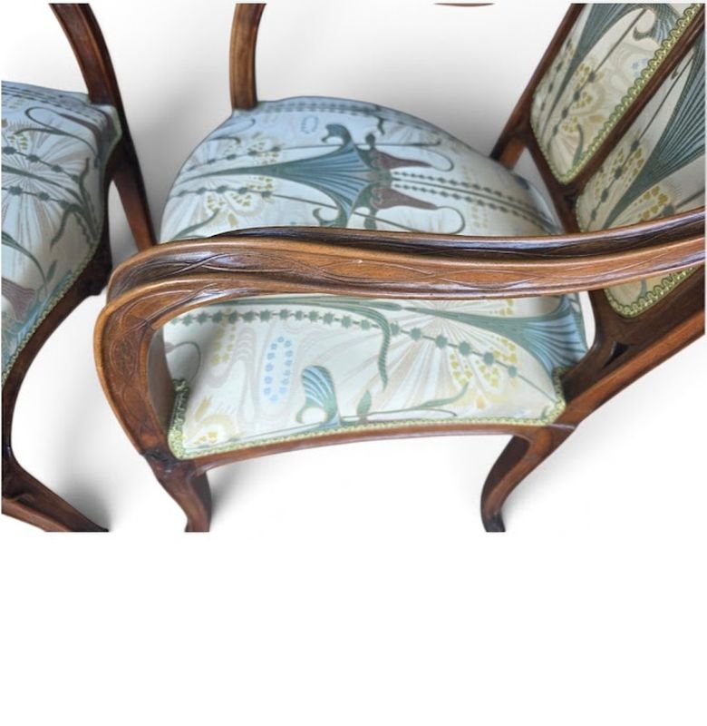 Majorelle Paire De Fauteuils "Lierres"-photo-4