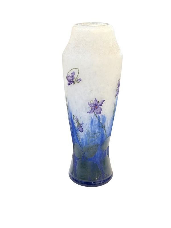 Daum Nancy Vase Art Nouveau "Aux Violettes"-photo-3
