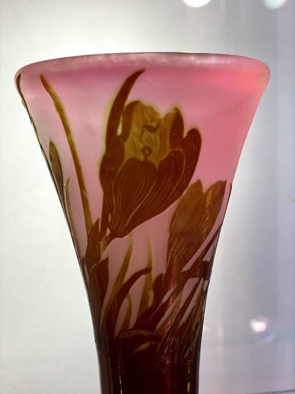 Gallé Art Nouveau Vase With Crocuses-photo-3