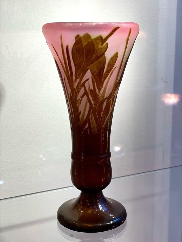 Gallé Art Nouveau Vase With Crocuses