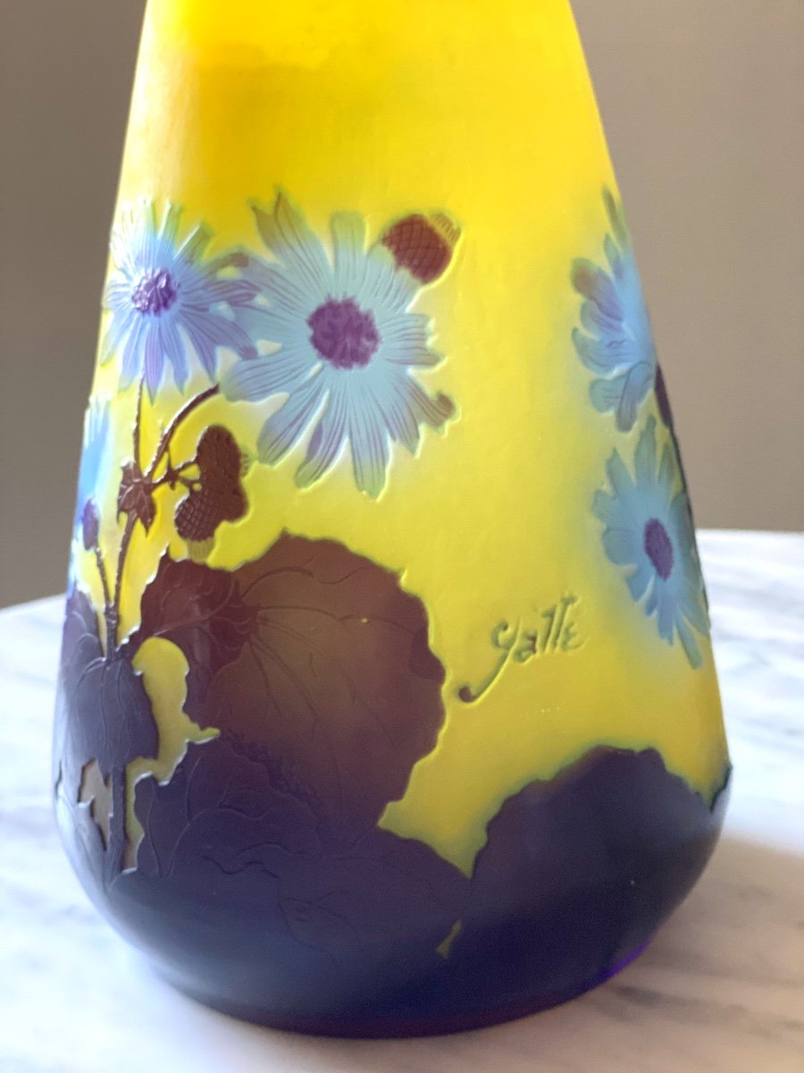 Emile Gallé vase aux marguerites Art Nouveau -photo-2