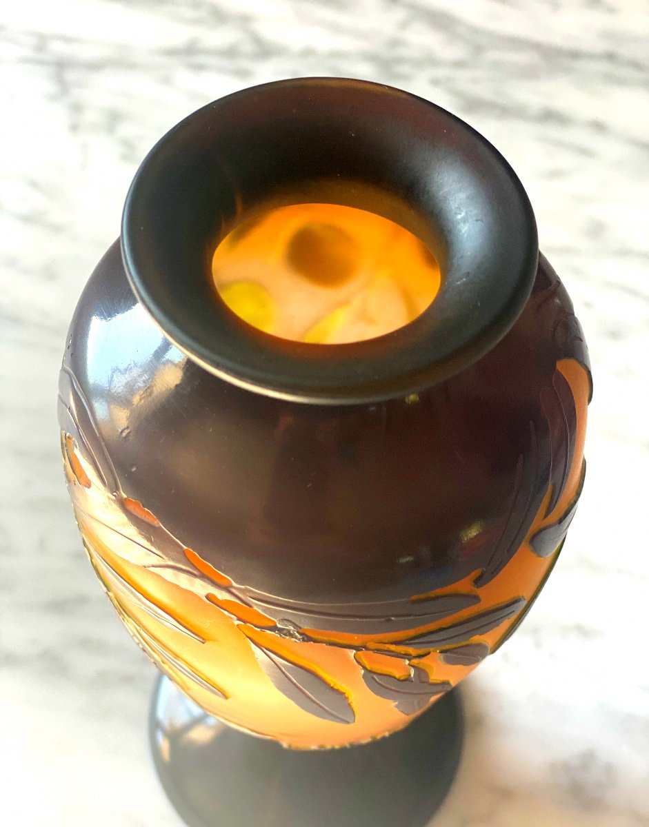 Art Nouveau Gallé Vase With Olives-photo-1