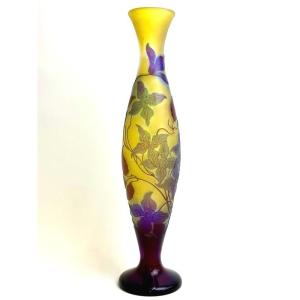 Emile Gallé Art Nouveau Vase 'clematis'