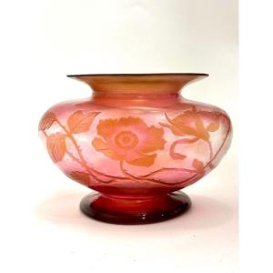 Henri Muller In Croismare Art Nouveau Vase “aux Roses”