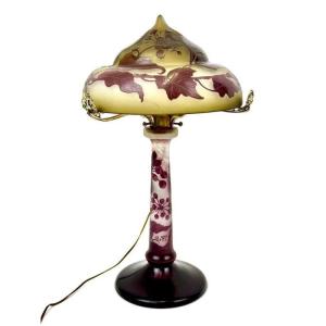 Emile Gallé Art Nouveau Mushroom Lamp "climbing Ivy"