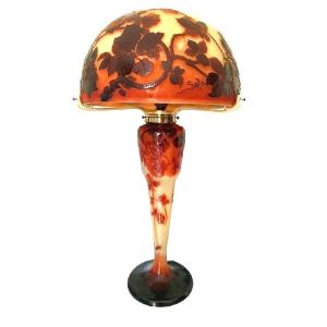 Emile Gallé Lampe Champignon Art Nouveau "Fleurs De Cerisiers "