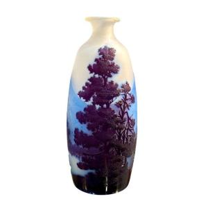 Emile Gallé Art Nouveau Vase "vosges Landscape"