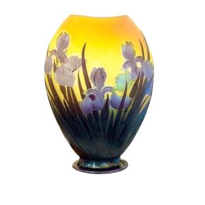 Emile Gallé Vase "with Irises"