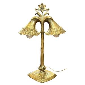 Jules Jouant Lampe Double Art Nouveau