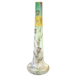 Daum Nancy Grand Vase Art Nouveau "Aux Chardons"