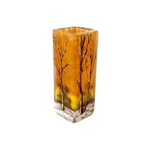 Daum Nancy Art Nouveau Vase "in The Snow"