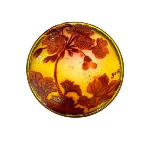 Emile Gallé Art Nouveau Bonbonnière "geraniums"