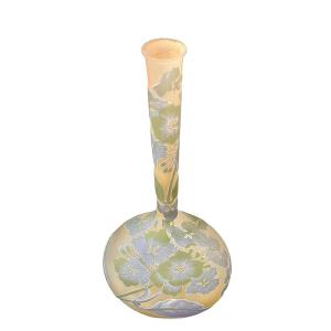Gallé Art Nouveau Soliflore Vase "hydrangea Flowers"