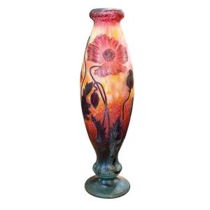 Daum Art Nouveau Vase "with Poppies"