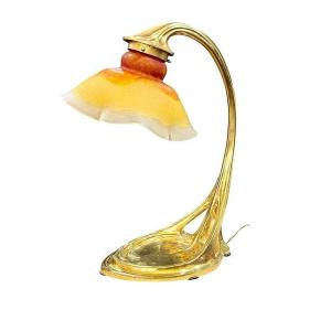 Daum Nancy Importante Lampe De Bureau Art Nouveau