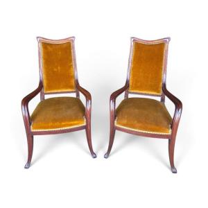 Majorelle "olga" Pair Of Armchairs