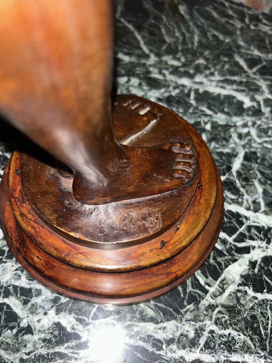 Sculpture en bronze "femme à la mandoline"-photo-4