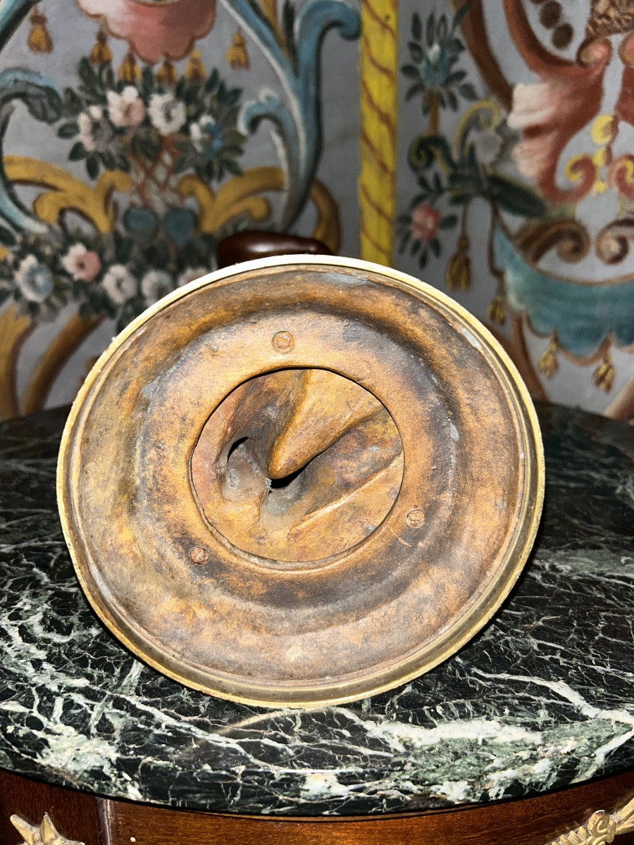 Sculpture en bronze "femme à la mandoline"-photo-1