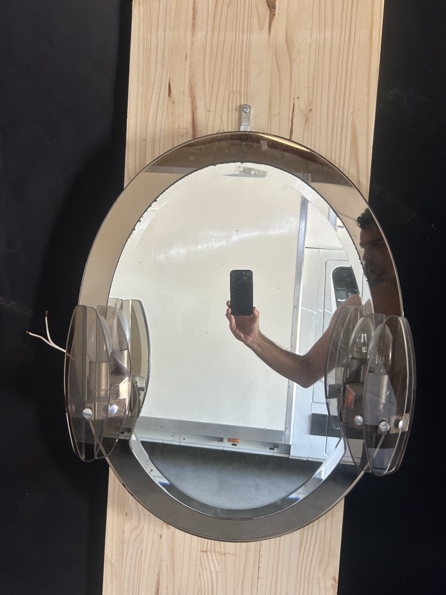 Pair Of Oval Glass Mirrors-photo-2