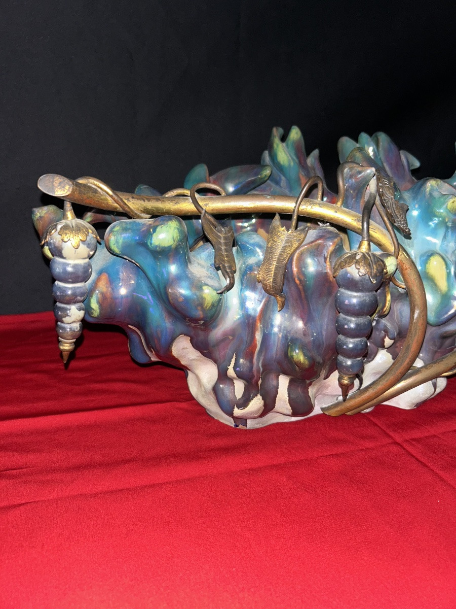 20th Century Bronze And Ceramic Cup -photo-2