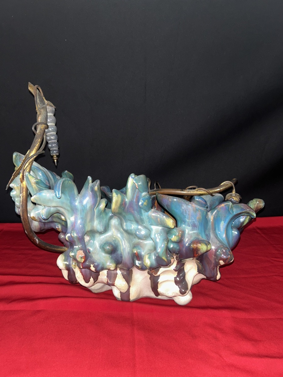 20th Century Bronze And Ceramic Cup -photo-4