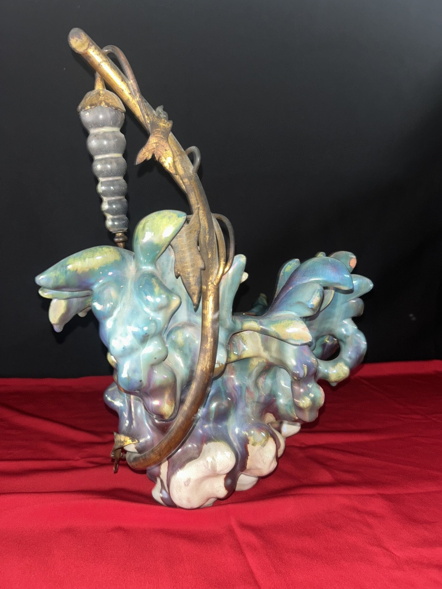 20th Century Bronze And Ceramic Cup -photo-1