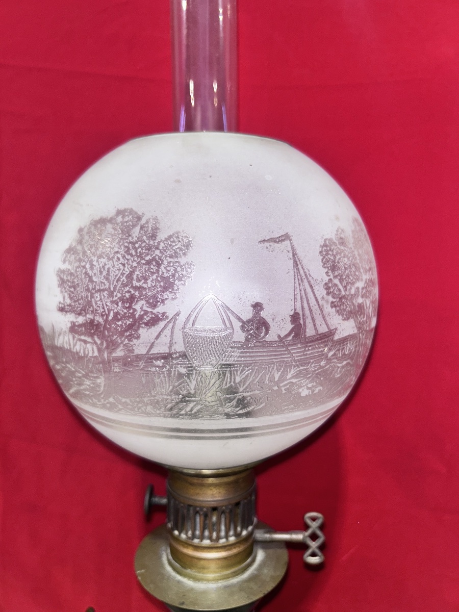 Pair Of Porcelain And Bronze Oil Lamps – 19th Century-photo-4