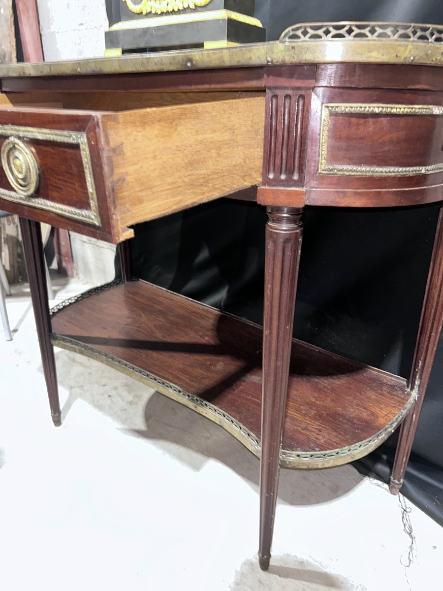 Console d’époque Louis XVI en acajou et bronze doré – XVIIIe siècle-photo-3