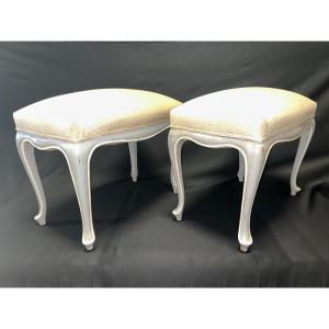 Pair Of Louis XV Style Painted Stools