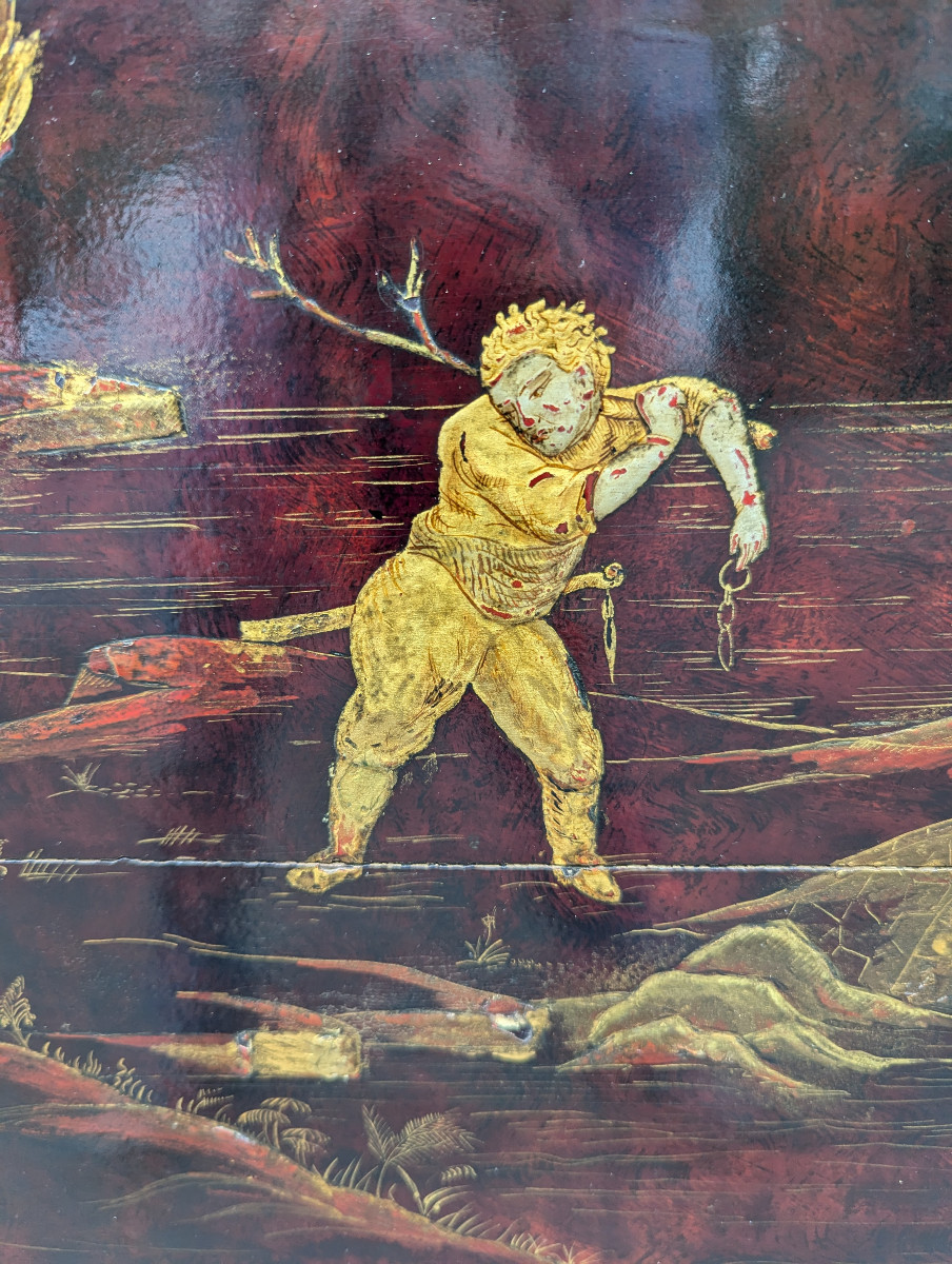 Lxvi Secretary, 18th Century, Lacquered -photo-6