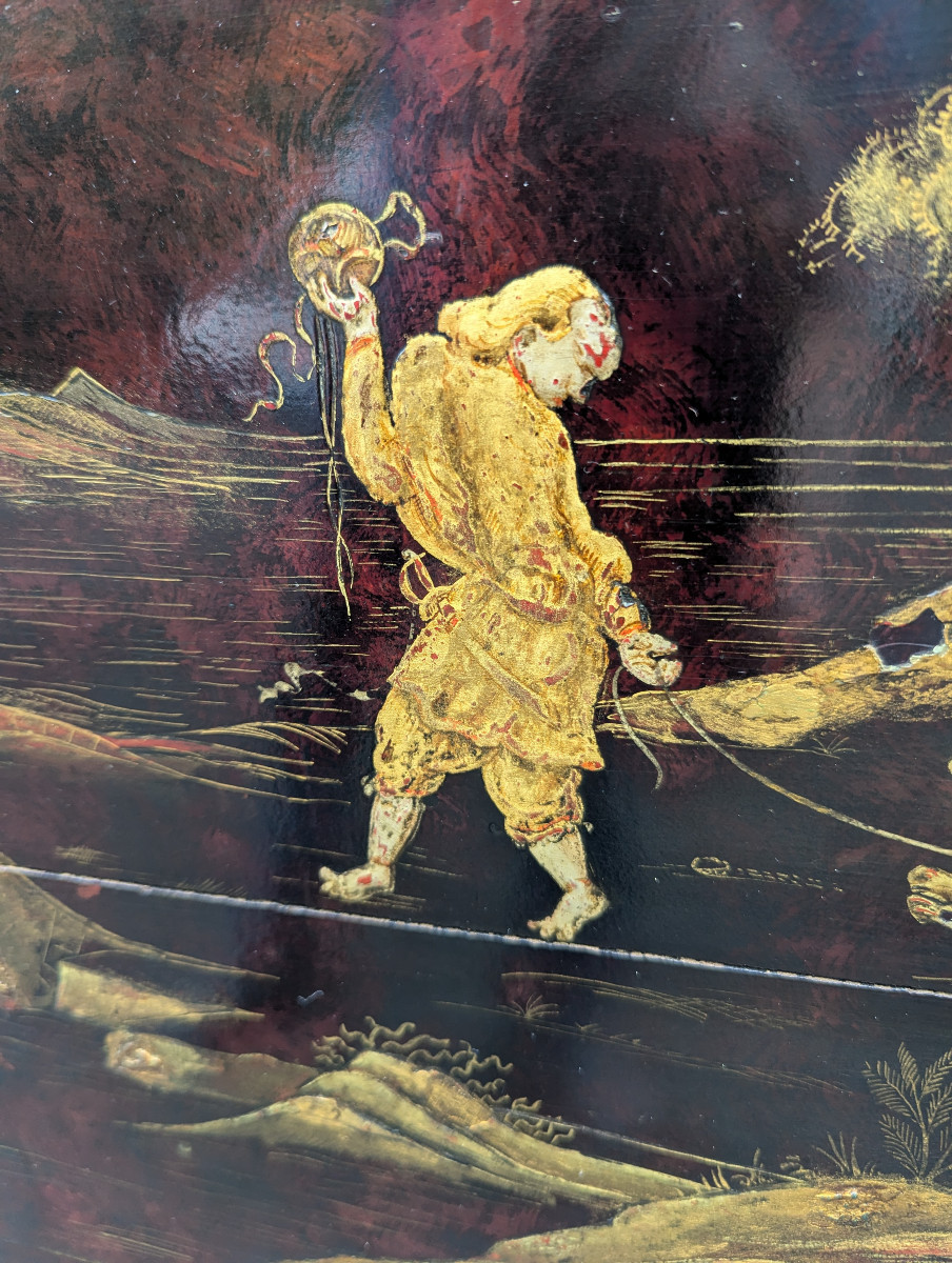 Lxvi Secretary, 18th Century, Lacquered -photo-7