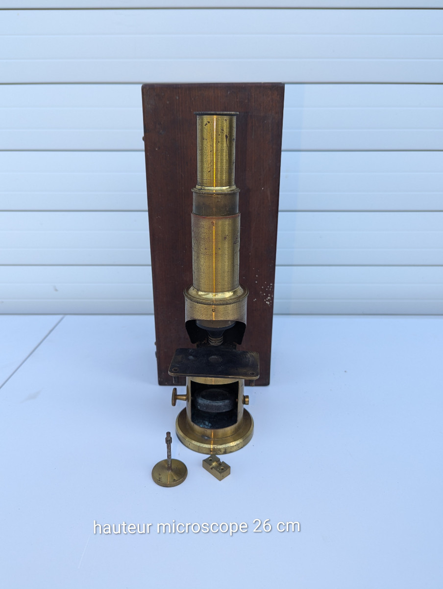Lot Of Two 19th Century Microscopes, One Of Which Was Signed Hartnack O.-photo-1