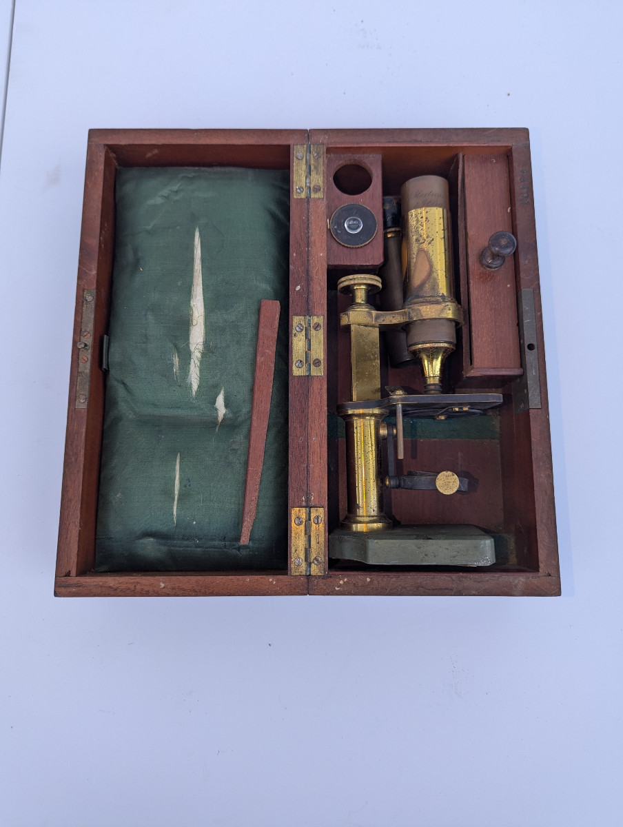 Lot Of Two 19th Century Microscopes, One Of Which Was Signed Hartnack O.-photo-3
