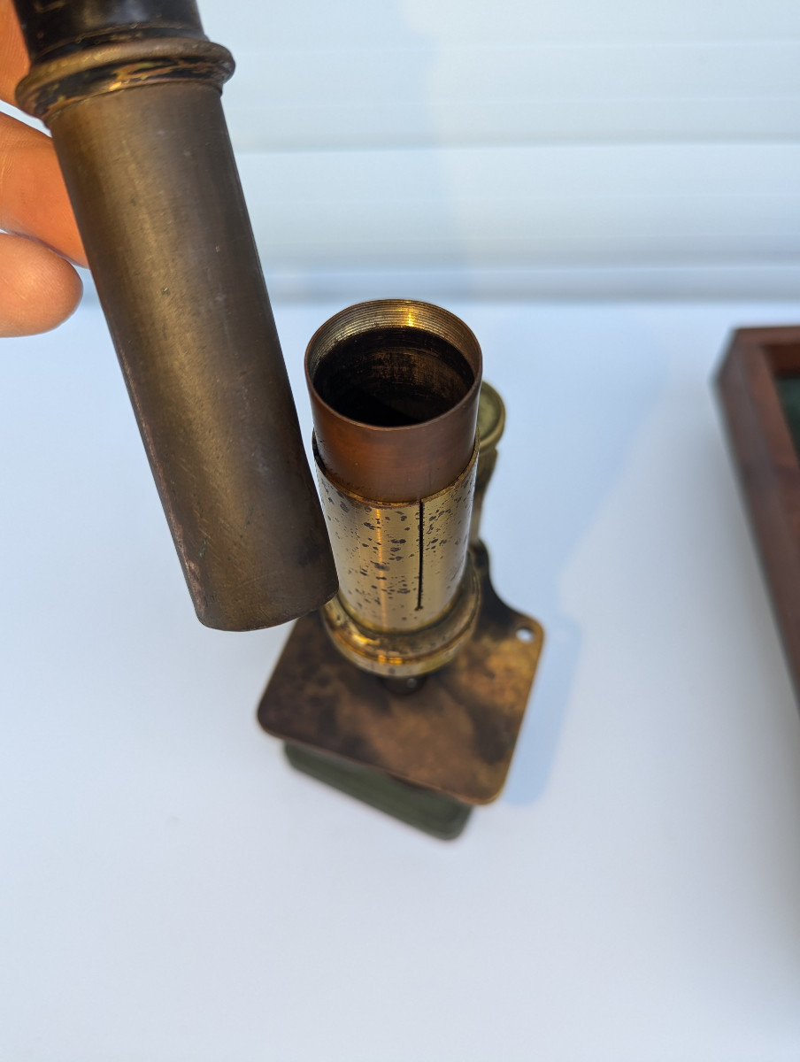 Lot Of Two 19th Century Microscopes, One Of Which Was Signed Hartnack O.-photo-6
