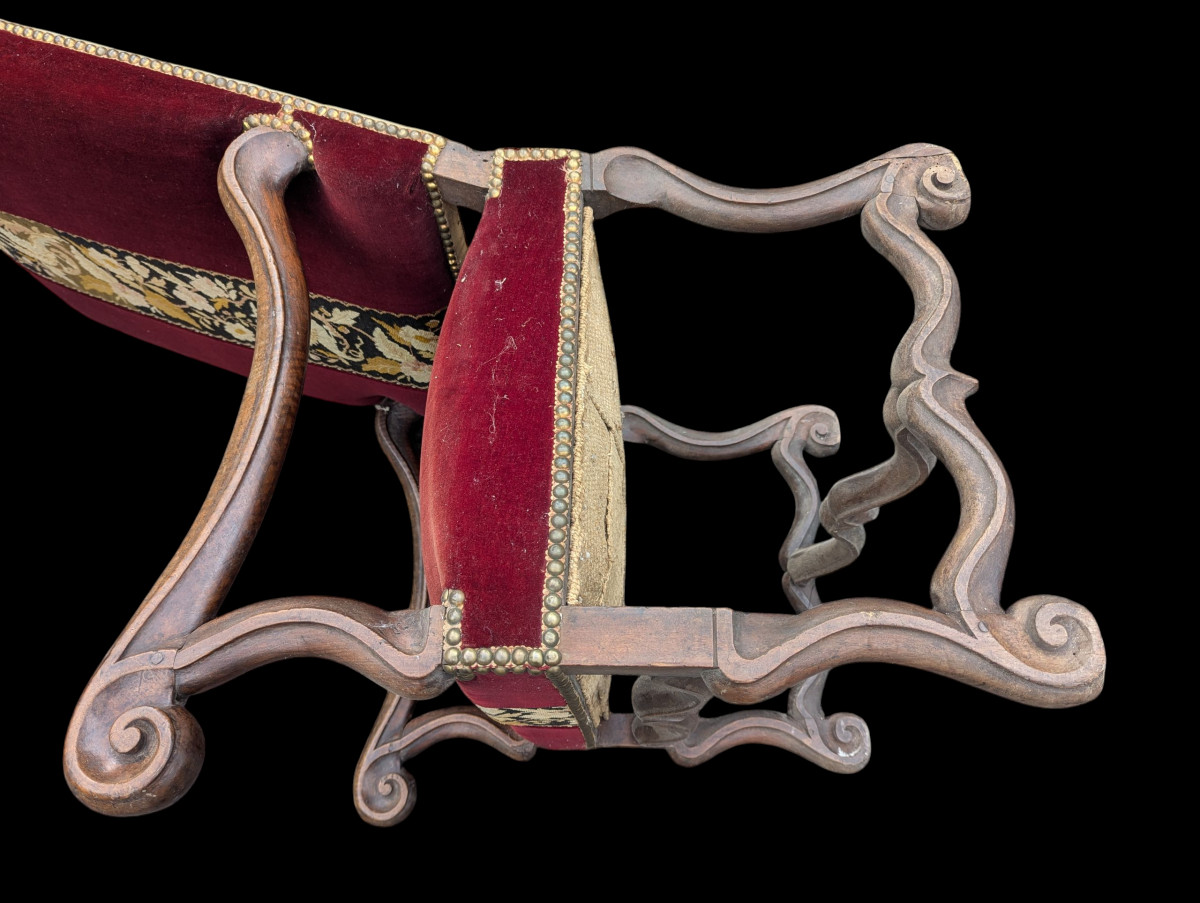 17th Century Armchair With Petit Point Tapestry -photo-2